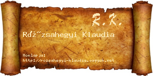 Rózsahegyi Klaudia névjegykártya