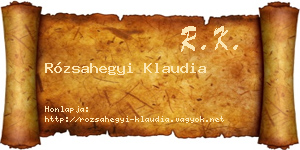 Rózsahegyi Klaudia névjegykártya